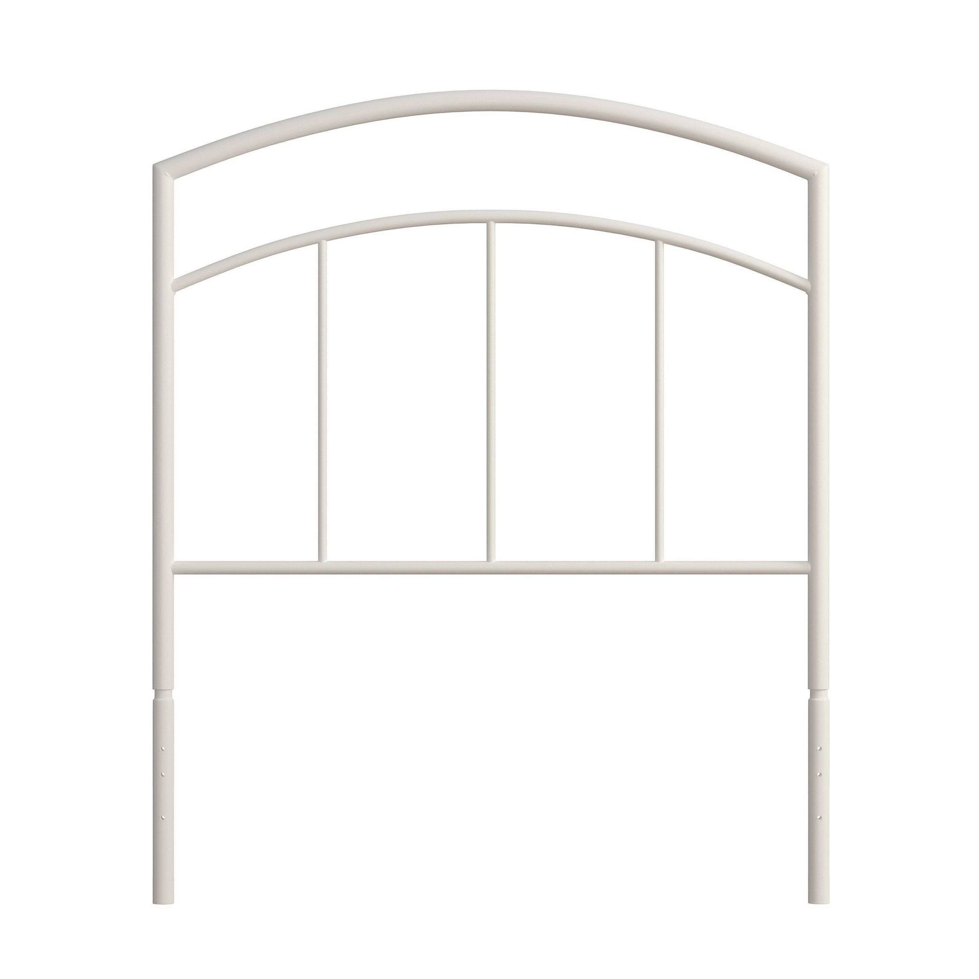 Textured White Twin Metal Headboard with Frame H75434