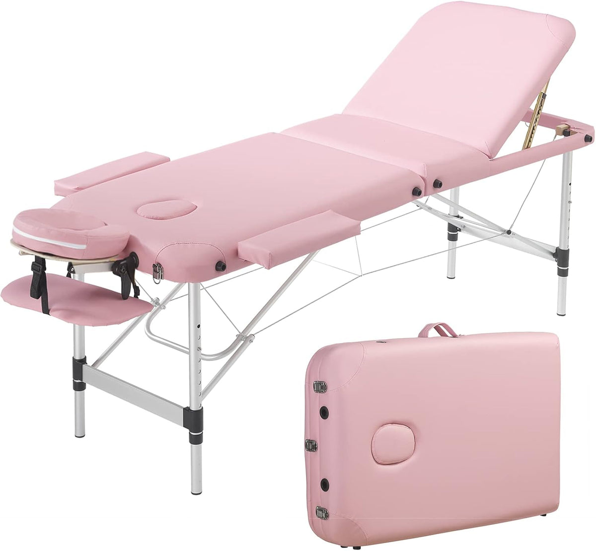 Pink Portable Folding Massage Table with Carrying Bag P547