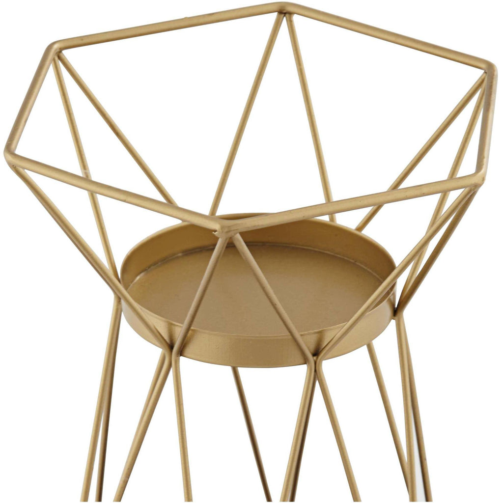 Matte Gold Pillar Candle Holders Set of 2 Z53742