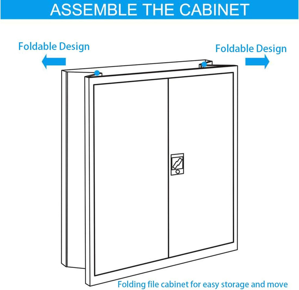 Metal Storage Cabinet with Locking Doors and Wheels, Black U123294