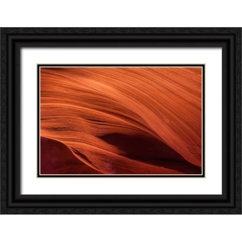 Black Ornate Wood Framed Art Print of Arizona, Paige Rock Patterns in Antelope Canyon Q24172