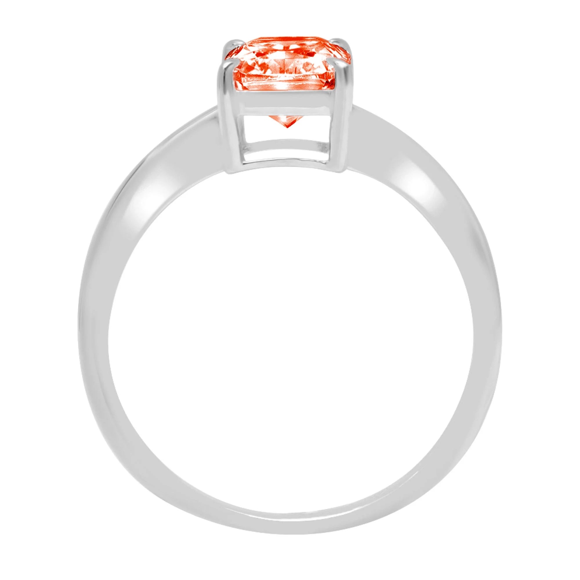 18K White Gold Solitaire Ring T4455