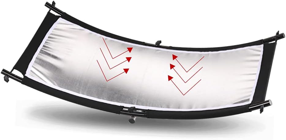 40"X20" Curved Photography Lighting Reflector, Black/White/Gold/Silver, Pack of 2 Q293
