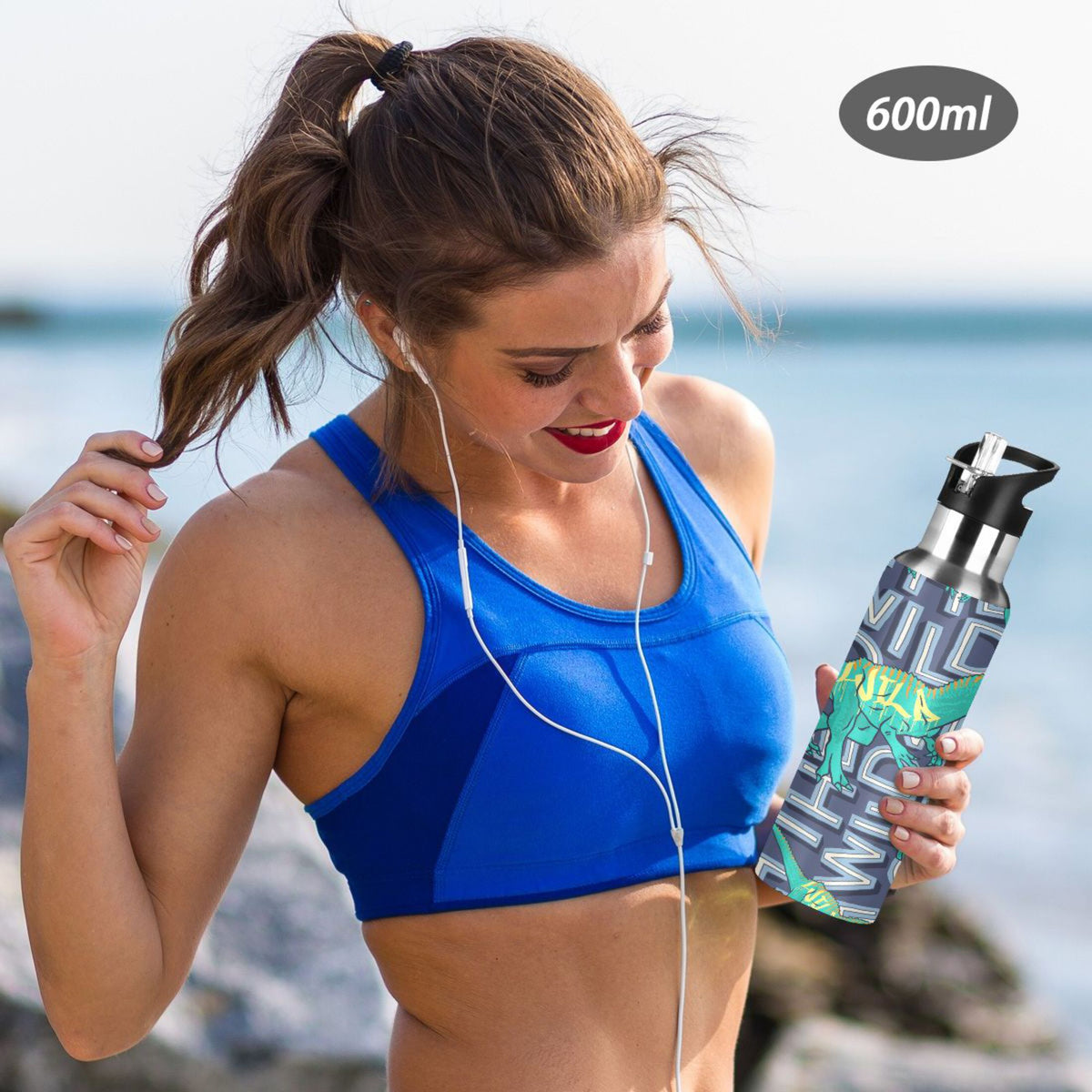 Stainless Steel Insulated Water Bottle with Straw Lid B398749