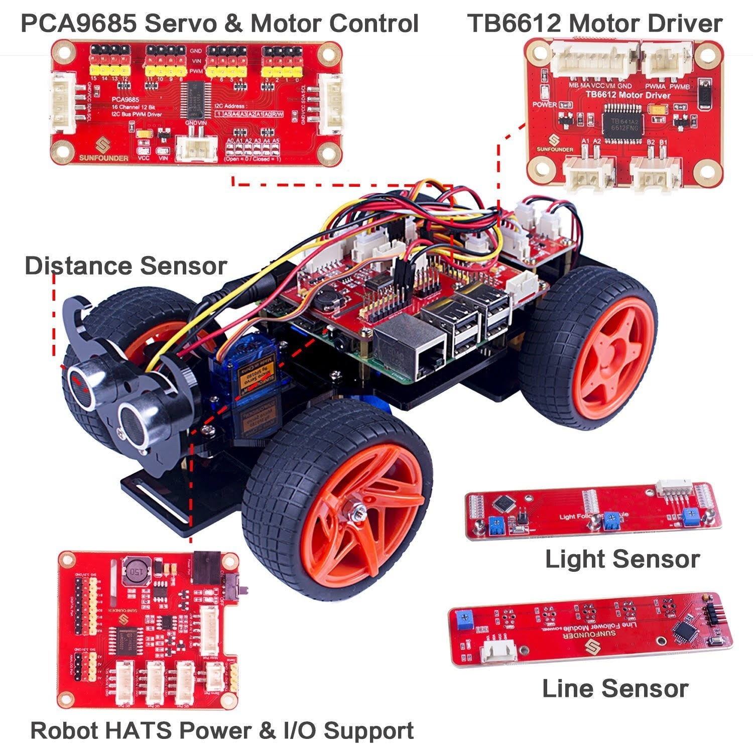 DIY Robot Kit with Ultrasonic Sensor V500297