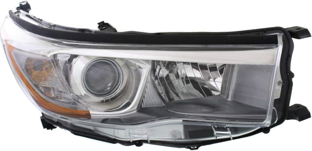Passenger Side Halogen Headlight for Toyota Highlander 2014 2015 2016 U38174