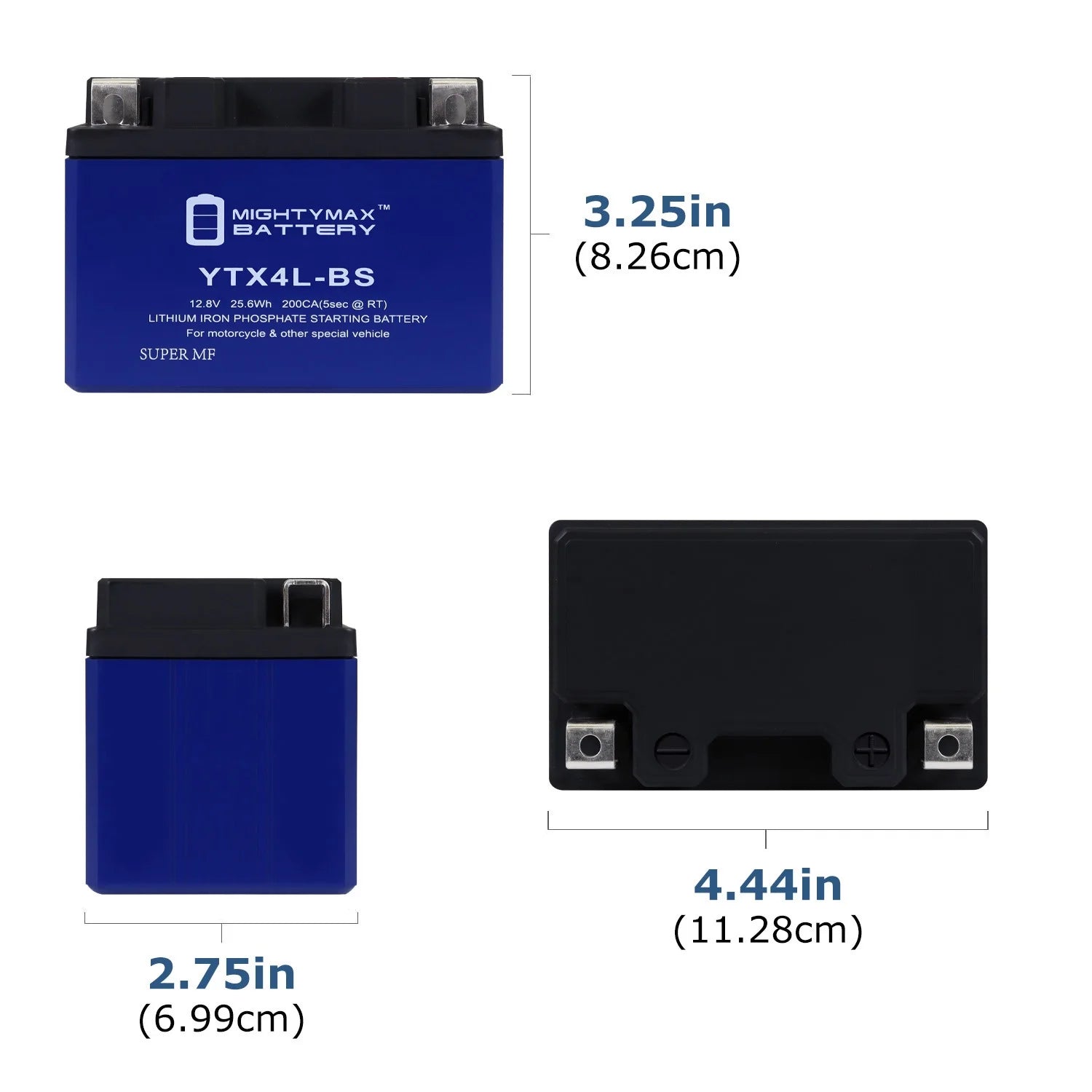 4 Pack Lithium Replacement Battery for Motorcycle M68264