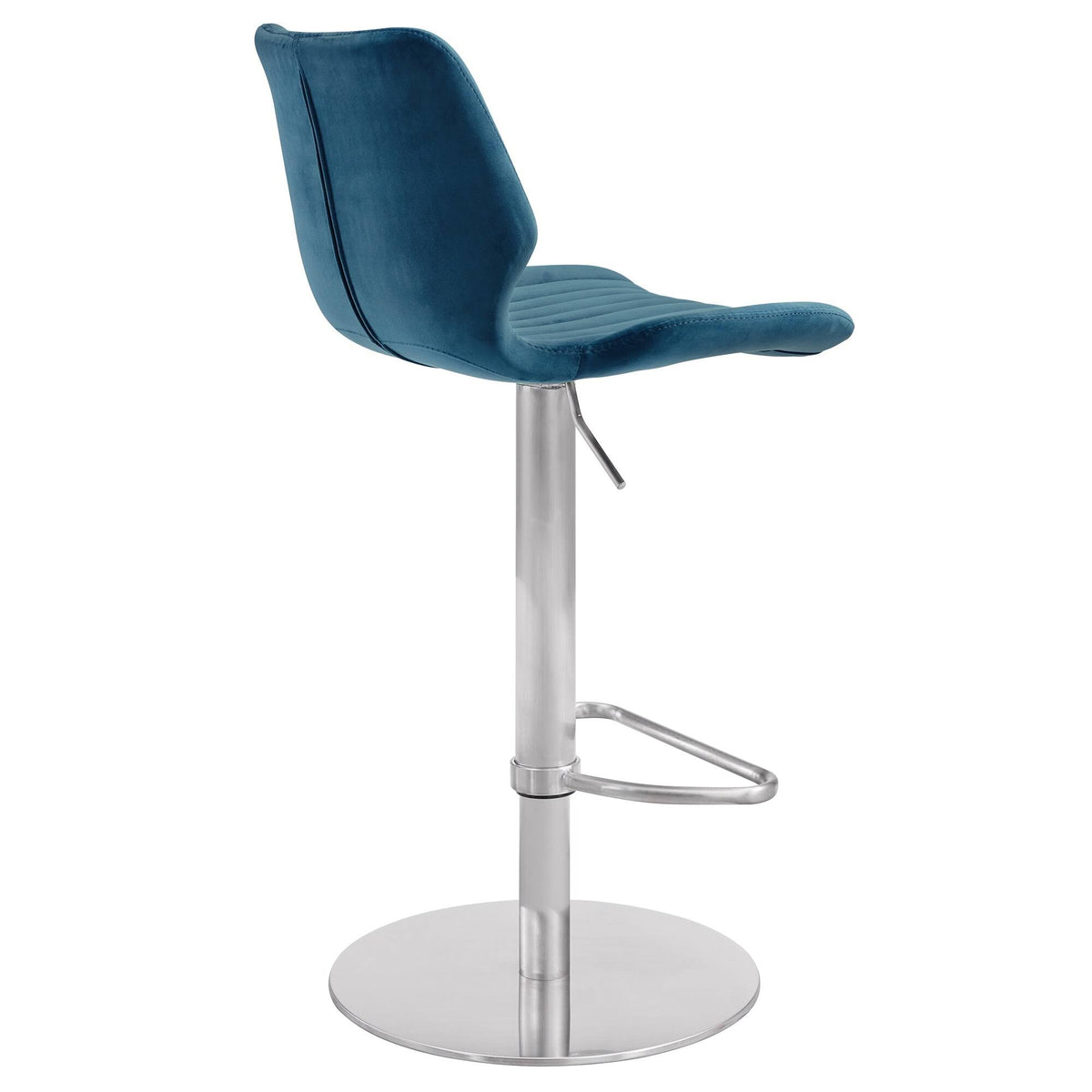 Pink Velvet and Brushed Stainless Steel Bar and Counter Stool H535444