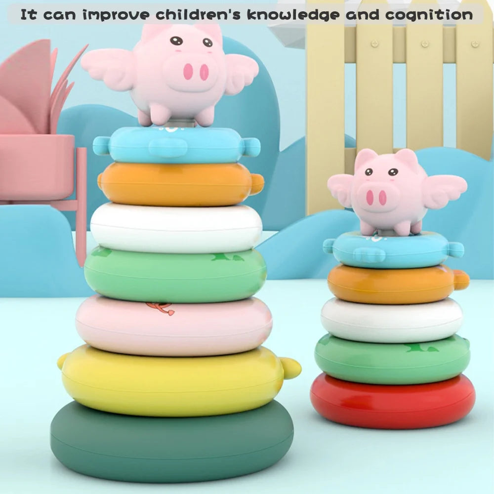 7 Rings Stacking Rings Soft Toys for Babies X4300