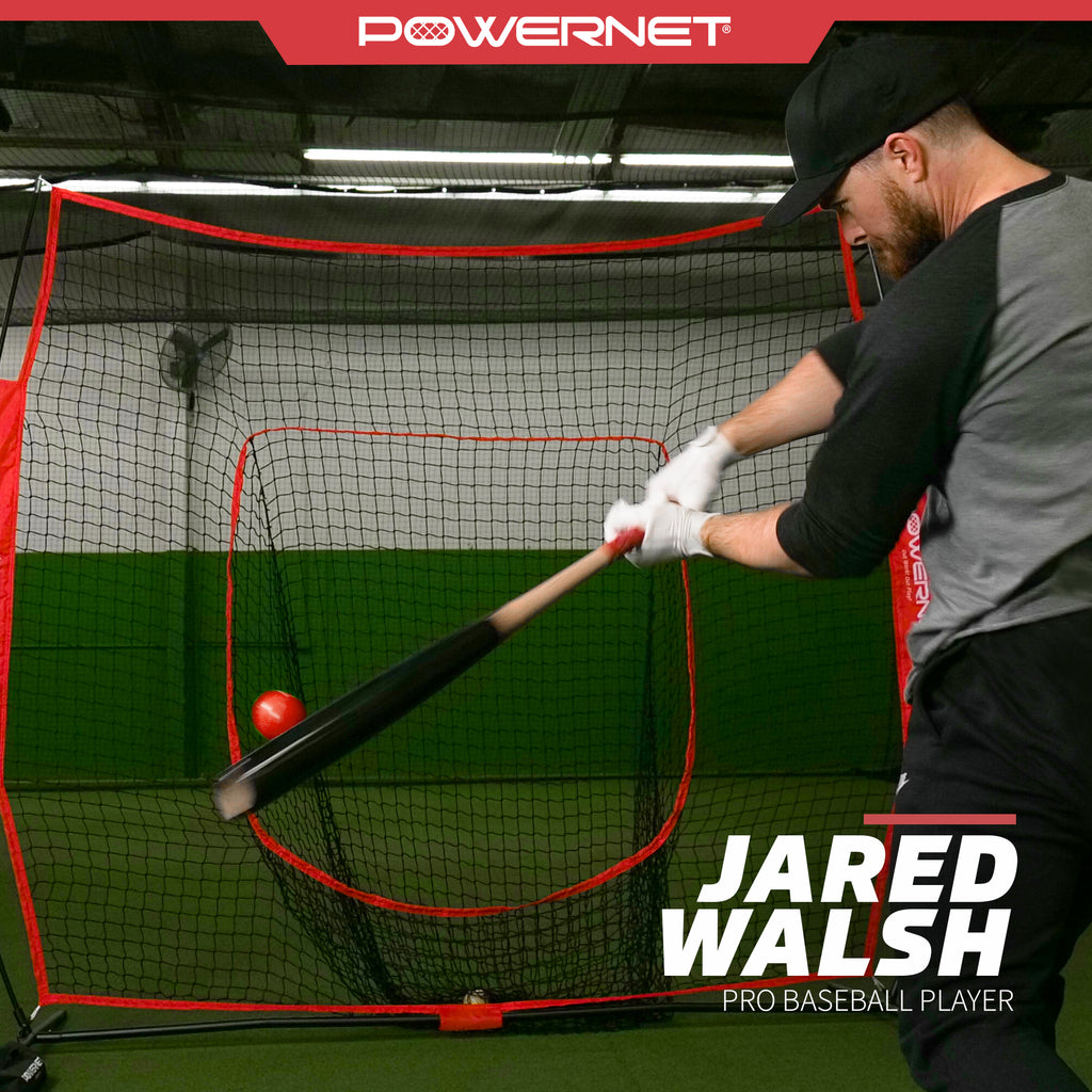 7x7 Baseball Softball Hitting Net with Weighted Heavy Ball and Carry Bag U447