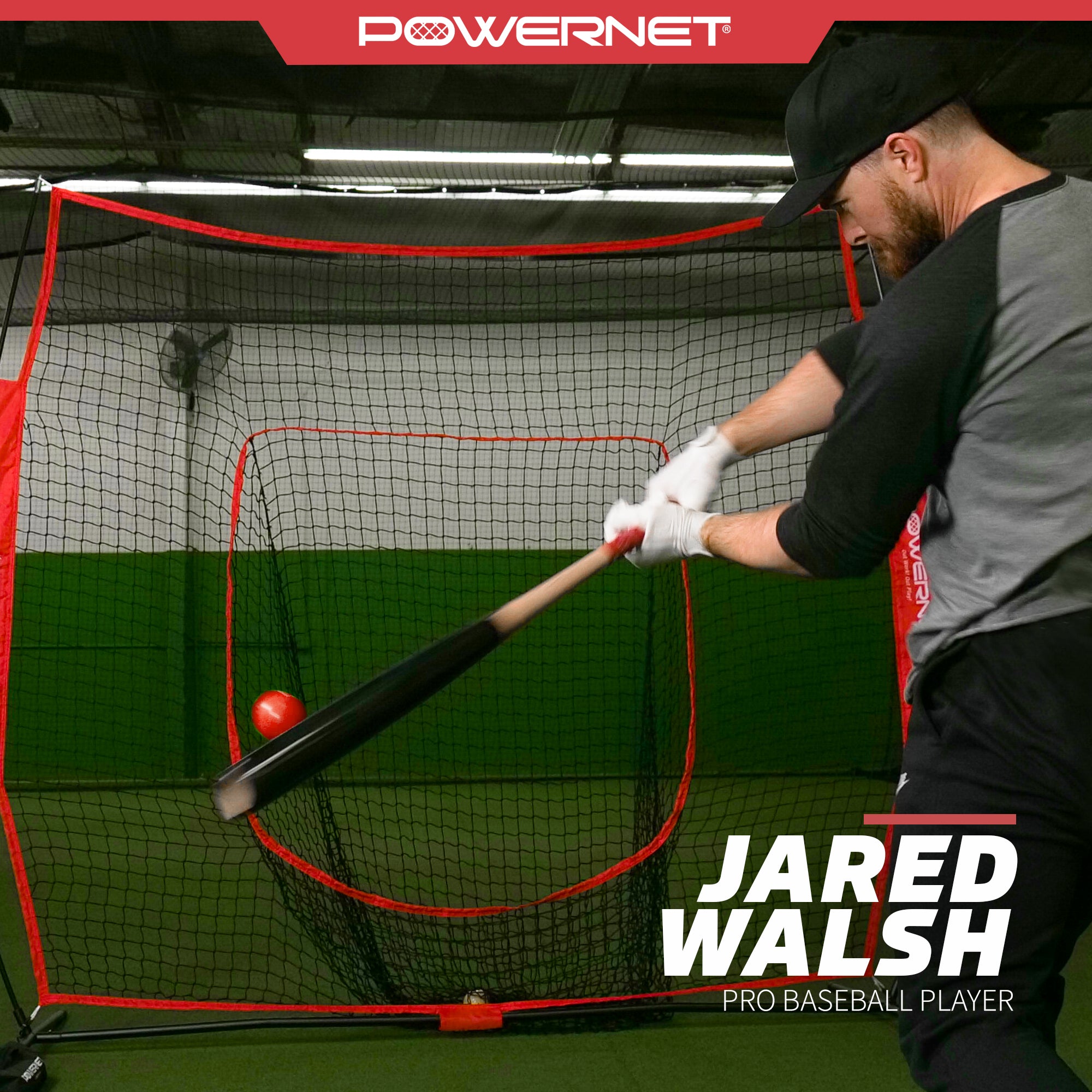 7x7 Baseball Softball Hitting Net with Weighted Heavy Ball and Carry Bag U447