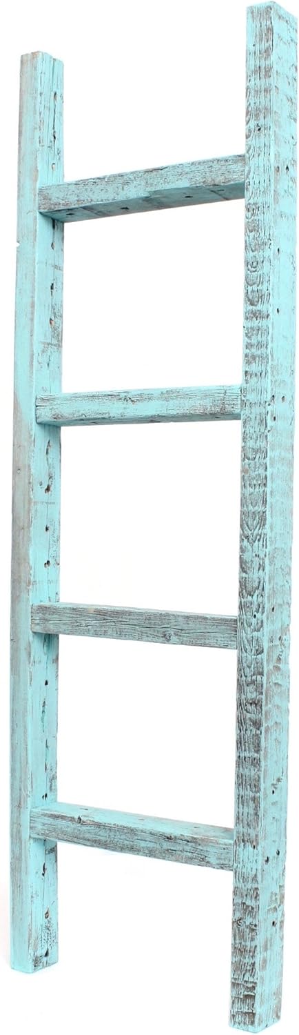 Rustic Farmhouse Decorative Ladder 6ft Weathered Gray C92661