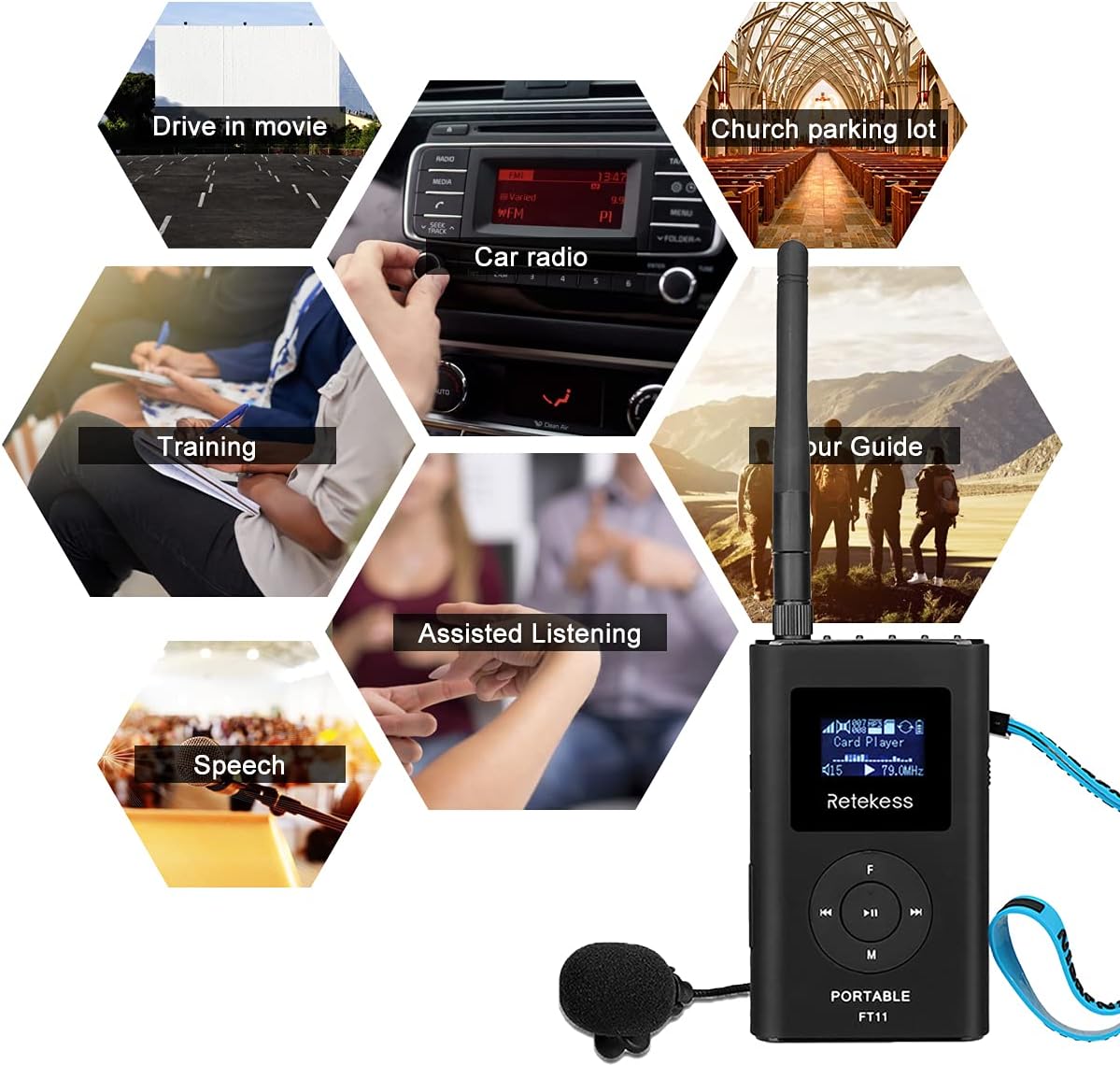 FM Transmitter with Microphone and Antenna Q8526