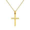 14K Yellow Gold Cross Pendant with Chain Necklace Q2264