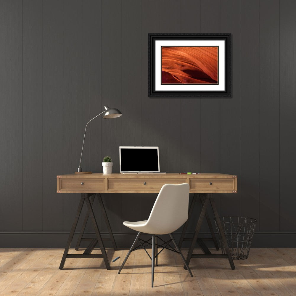 Black Ornate Wood Framed Art Print of Arizona, Paige Rock Patterns in Antelope Canyon Q24172