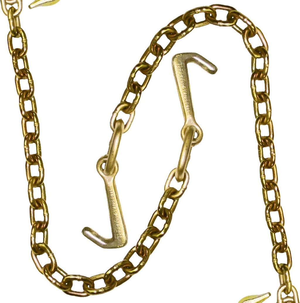 Towing Chain Bridle with Forged 4 Inch Mini J Hooks - Grade 70 Chain - 36 Inches Long - 4,700 Pound Safe Working Load K68375