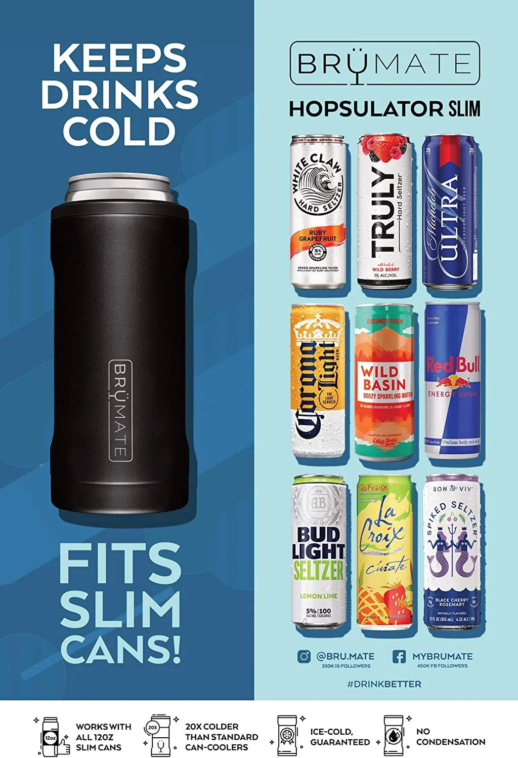 Slim 12 oz Matte Black BPA Free Vacuum Insulated Tumbler G970