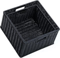 Black Woven Storage Baskets with Handles, Set of 2 T561510