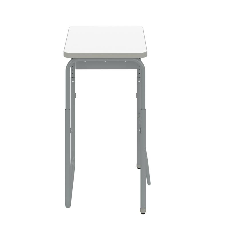 White Height Adjustable Student Desk with Book Box L45713