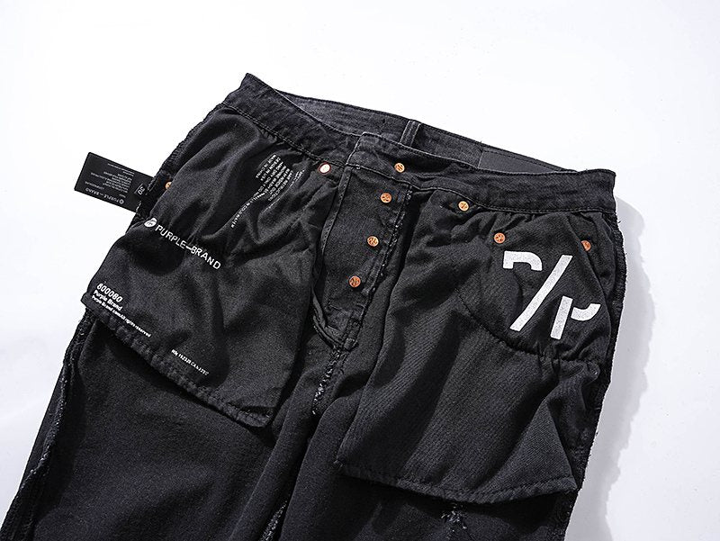 Purple Brand Distressed Black Washed Jeans