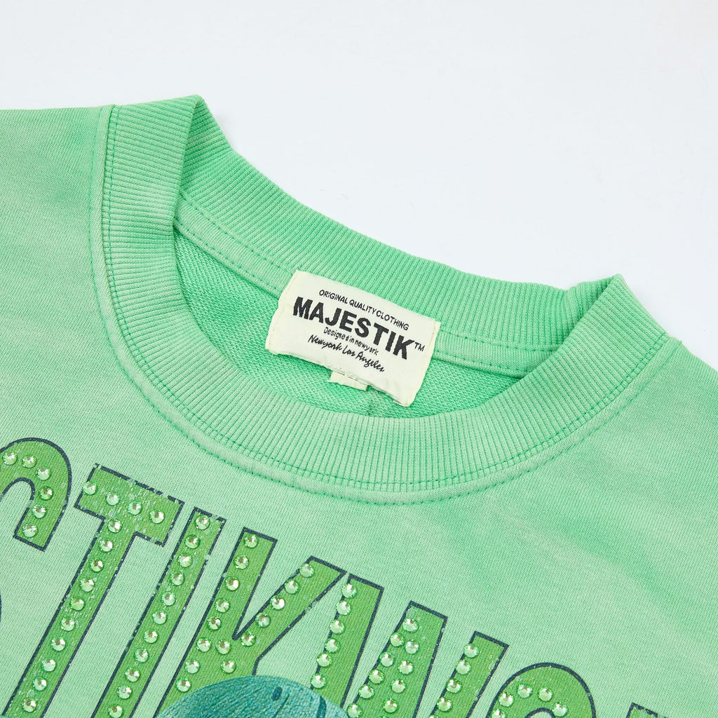 MAJESTIK Green Football Graphic T-Shirt
