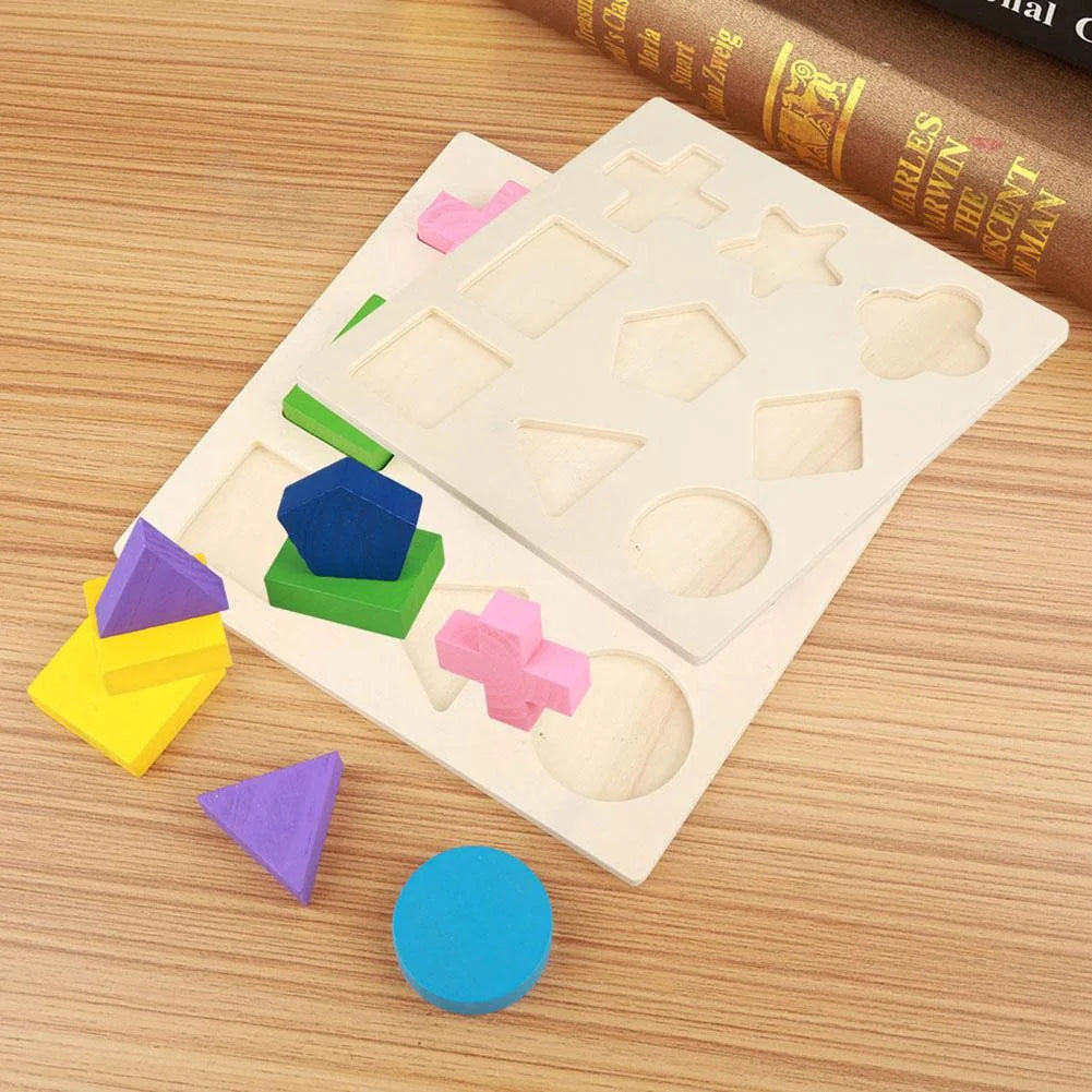 Wooden Block Toy Geometric Building Puzzle X86547