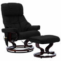Black Faux Leather Massage Recliner with Ottoman G110216