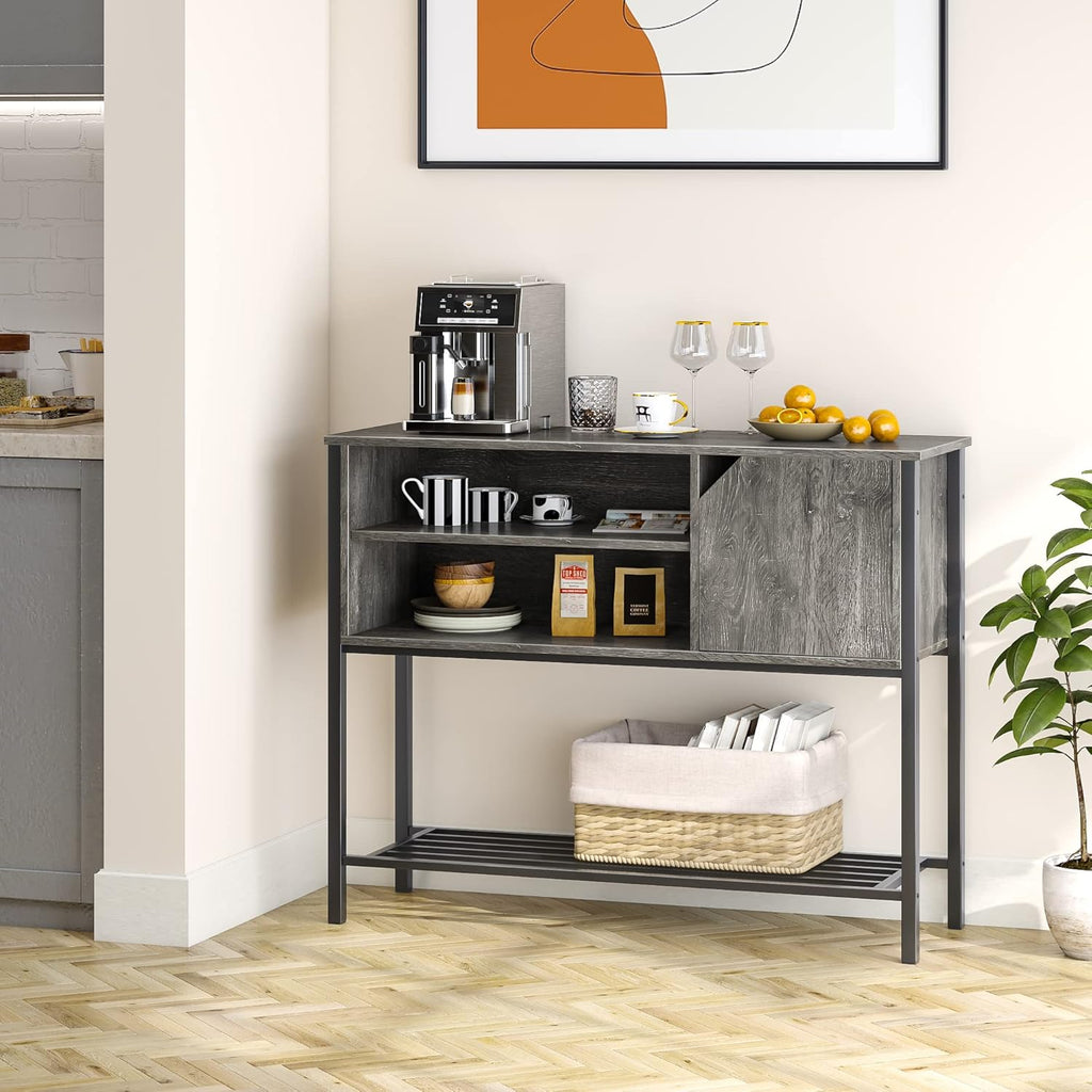 Black Kitchen Sideboard with Storage Buffet Cabinet Coffee Bar Console Table A2052