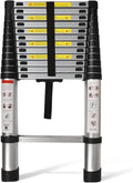 Telescoping Extension Ladder 14.5 FT, Folding Aluminum Ladder, 330 LB Capacity H568741