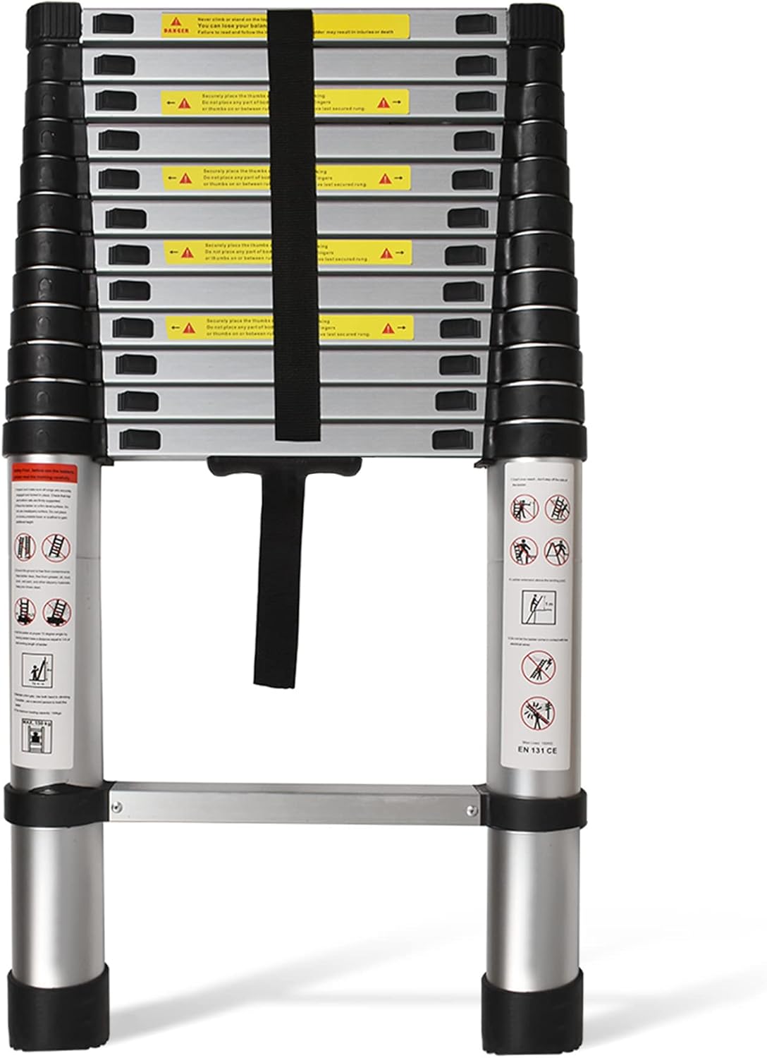 Telescoping Extension Ladder 14.5 FT, Folding Aluminum Ladder, 330 LB Capacity H568741