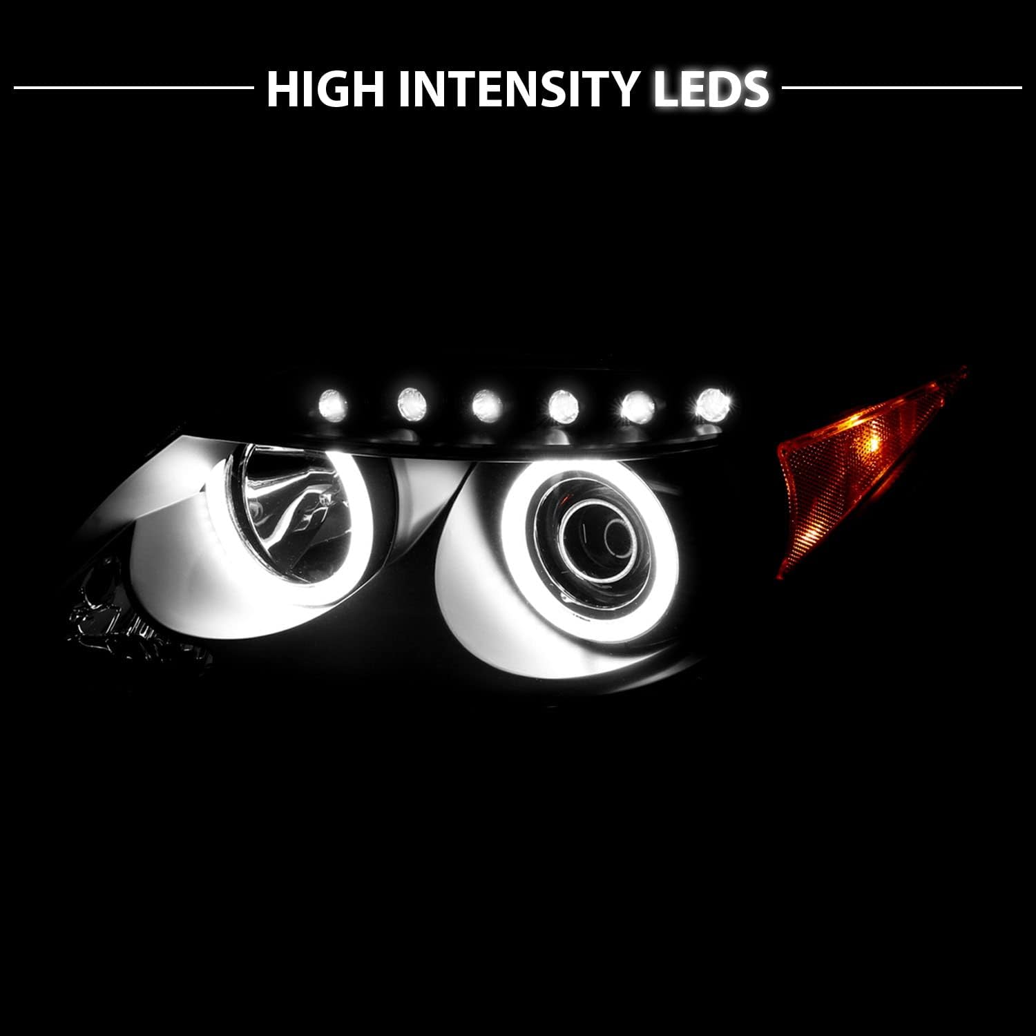 Black Projector Headlights LED Halo for Scion Tc R494