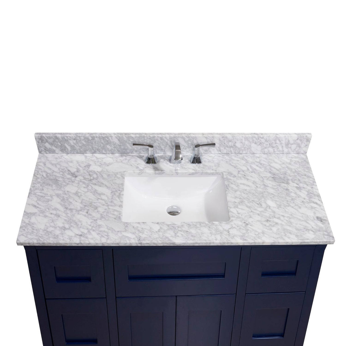 Carrara White Single Bathroom Vanity Top with Sink V6290