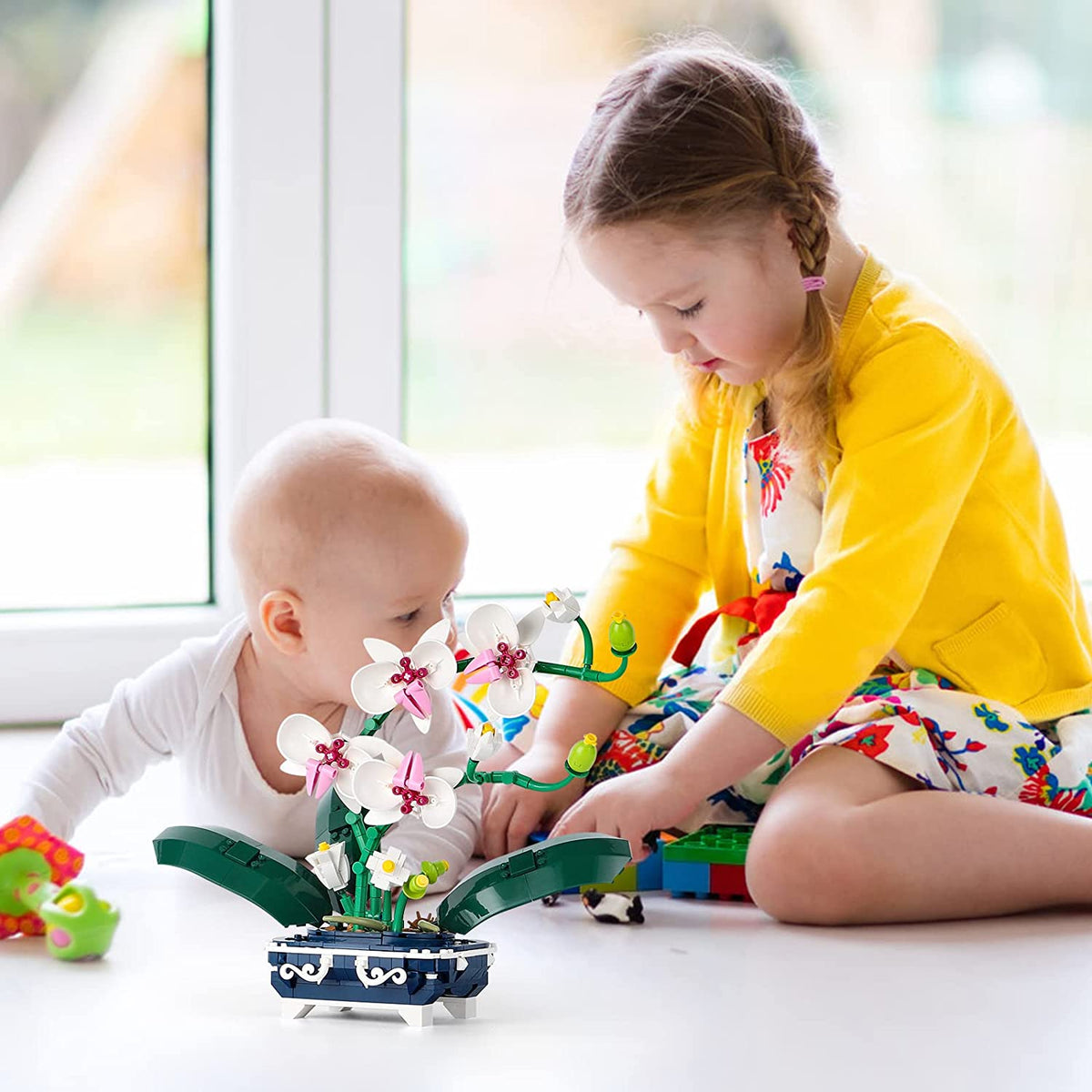 Flower Bouquet Building Kit, DIY Building Blocks Set R365937