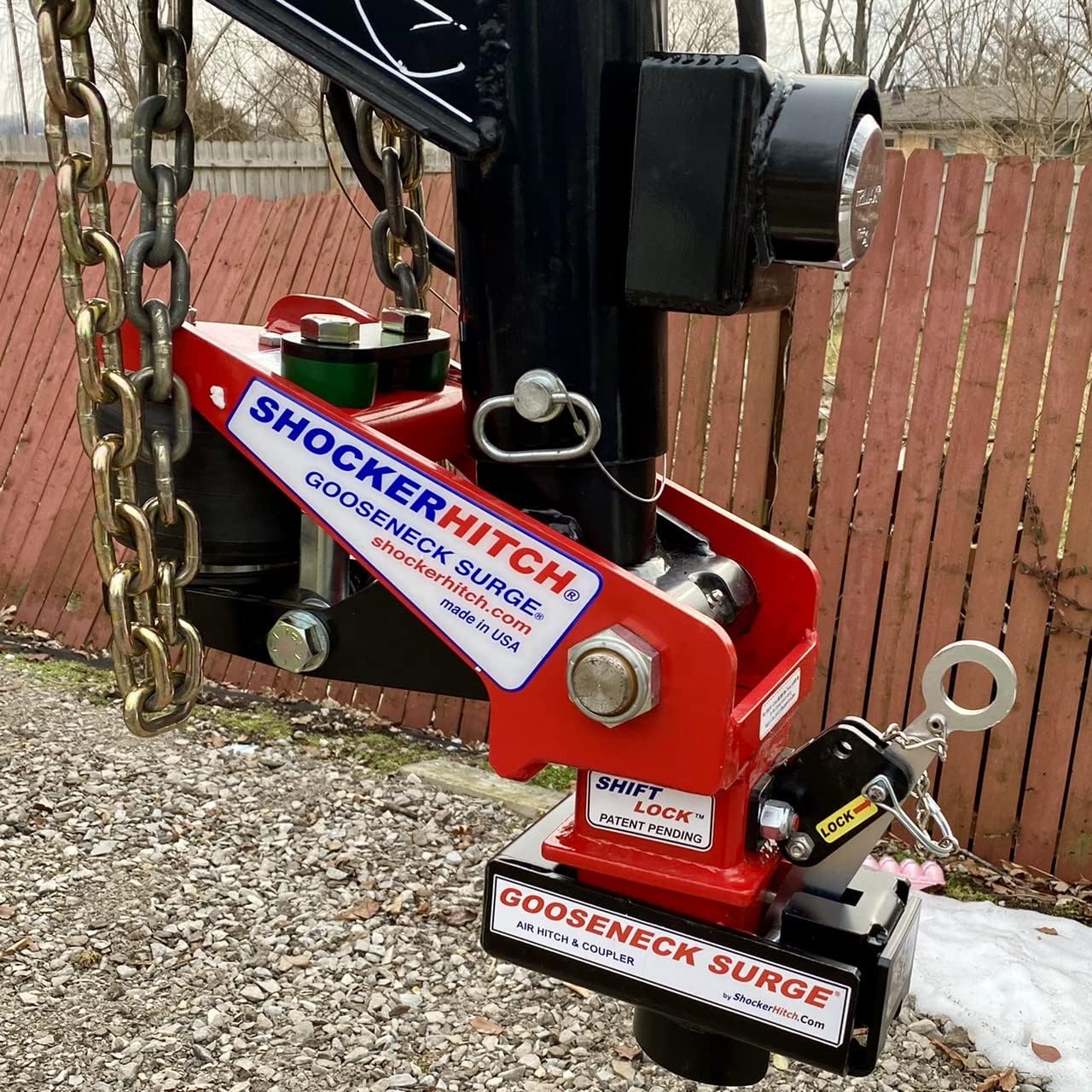 Gooseneck Air Hitch & Coupler, Round 4" Angled Pin 30K Coupler 9" Offset X402