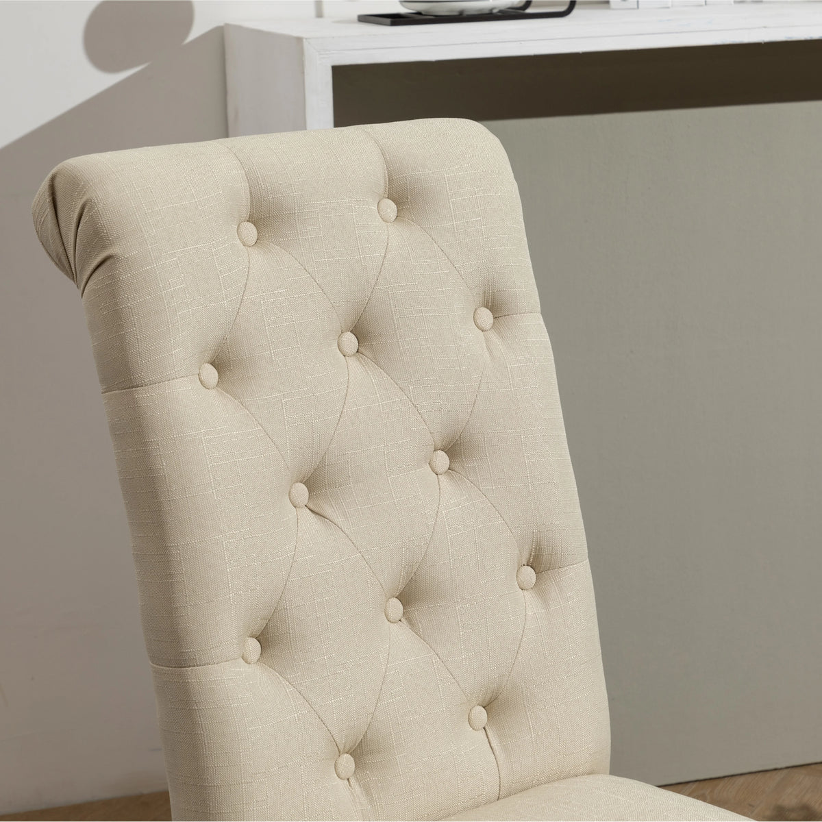 Tan Upholstered Parsons Dining Chair Set of 2 W698