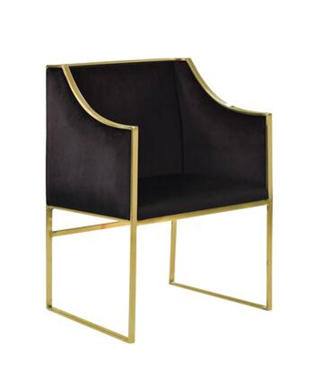Accent Club Chair with Brass Stainless Steel Frame M178