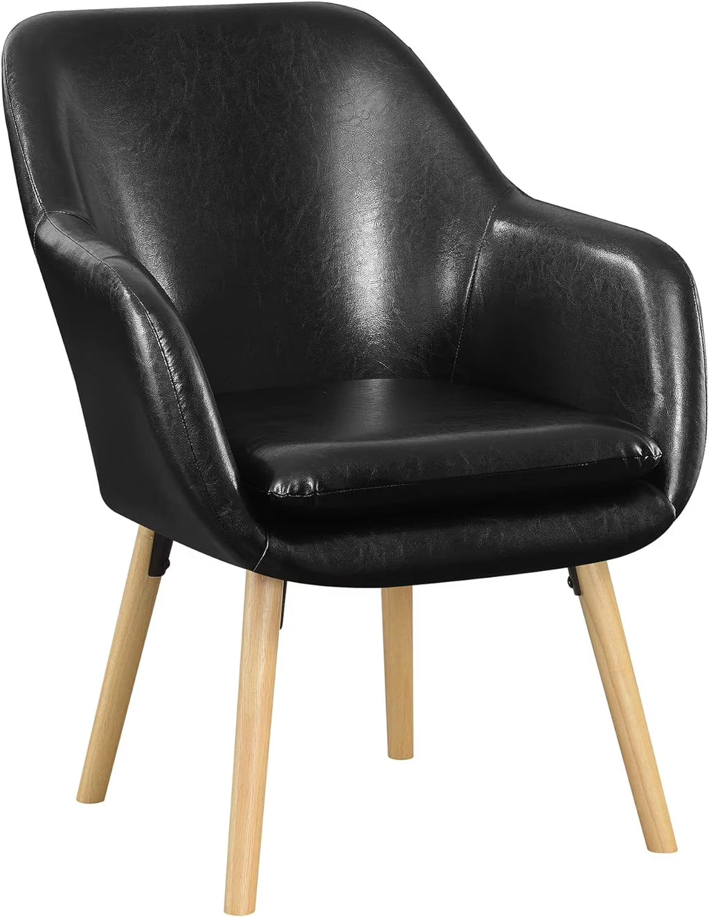 Black Faux Leather Accent Chair L7902