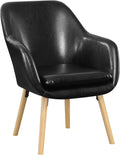 Black Faux Leather Accent Chair L7902