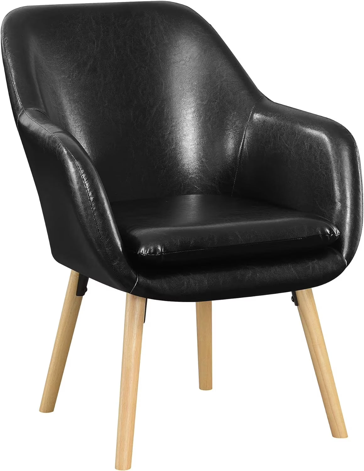 Black Faux Leather Accent Chair L7902