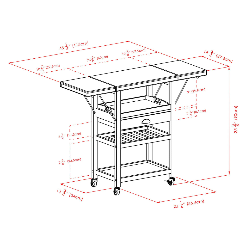 Bamboo Kitchen Cart Q9601