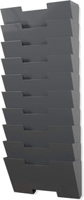Gray Wall Mount Steel Vertical File Organizer 10 Sectional Pack of 2 A860272
