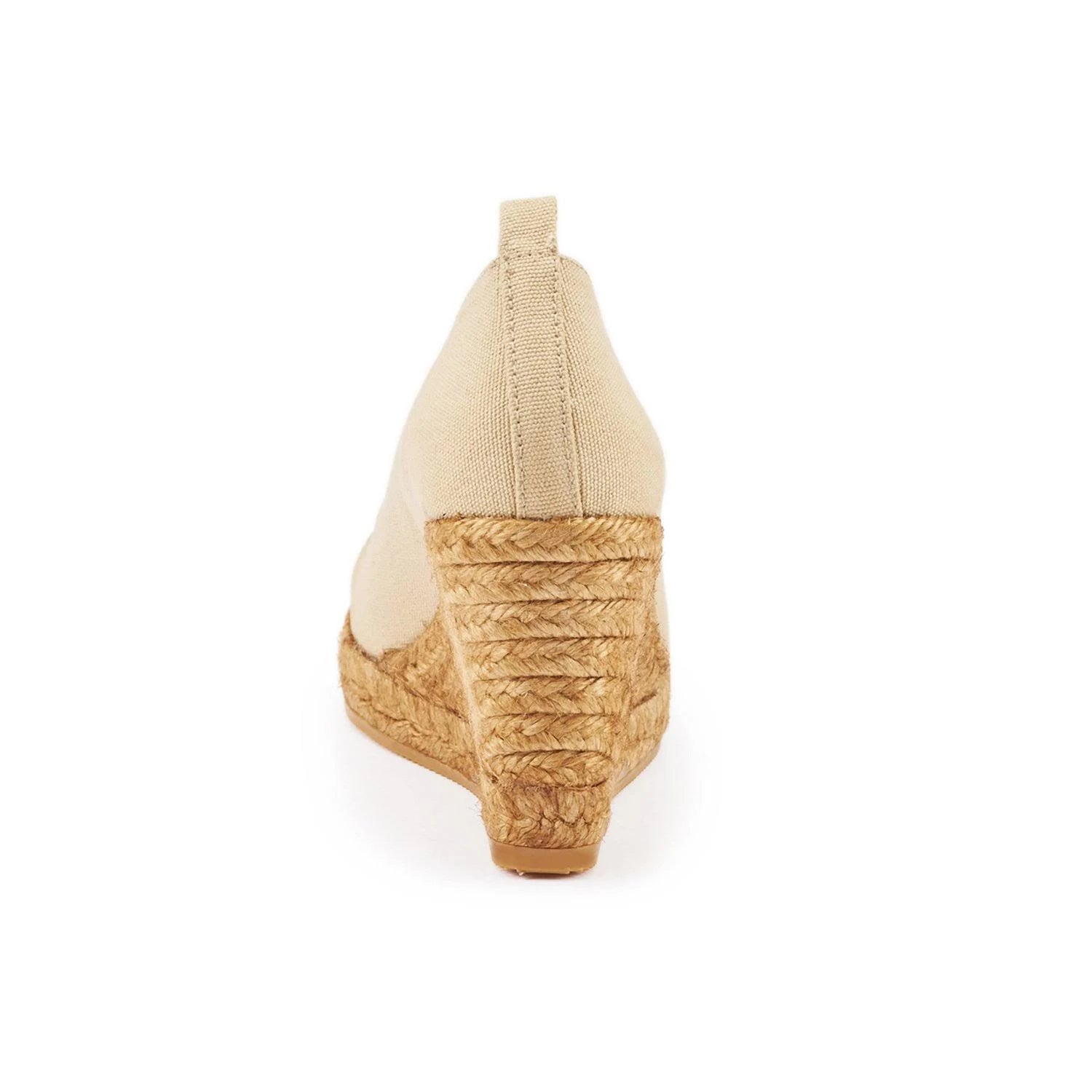 Beige Espadrille Wedge Pumps Q290