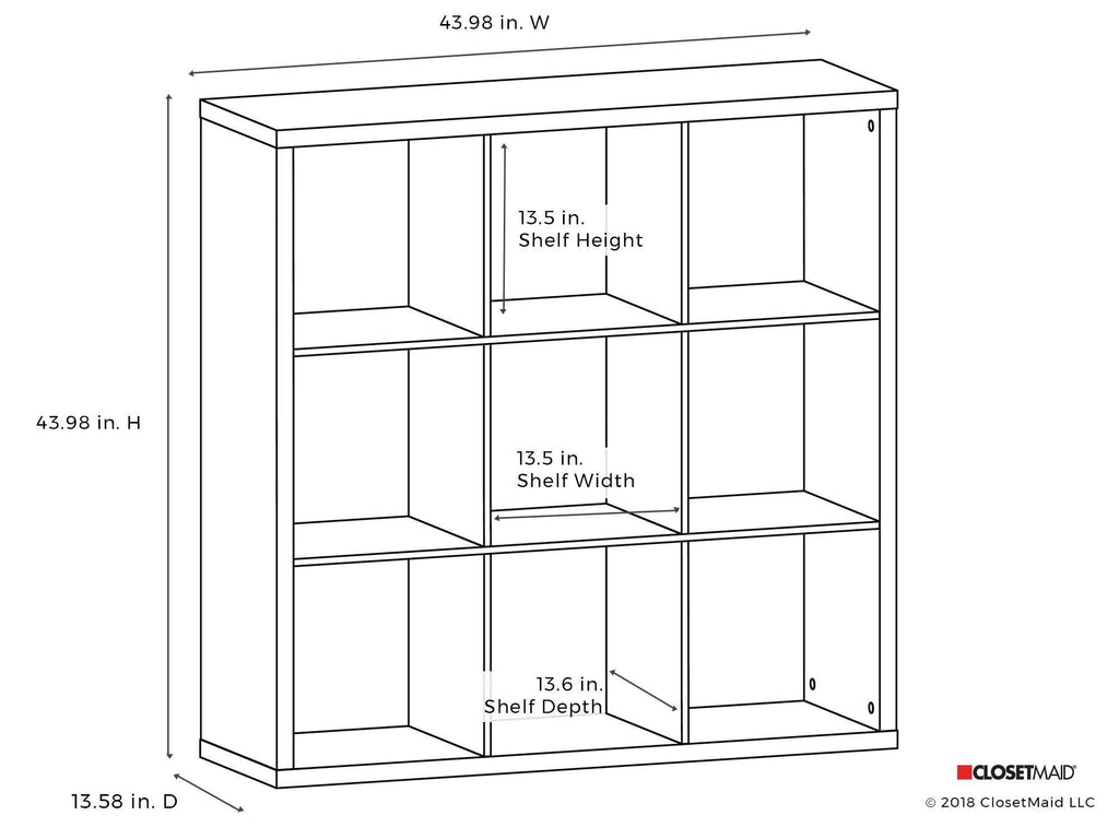 9-Cube Storage Organizer, Black Walnut W9348