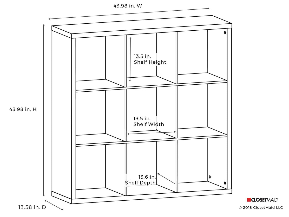 9-Cube Storage Organizer, Black Walnut W9348