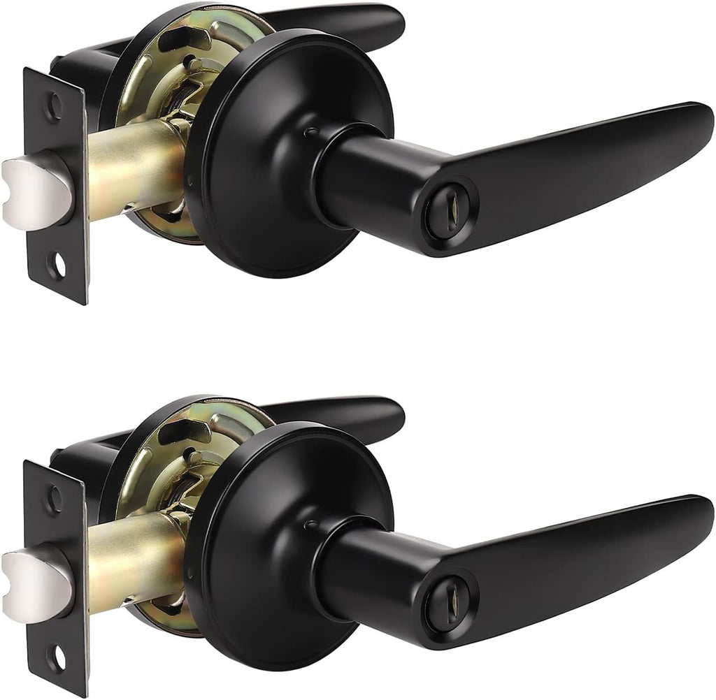 Matte Black 10 Pack Door Lever Set S591