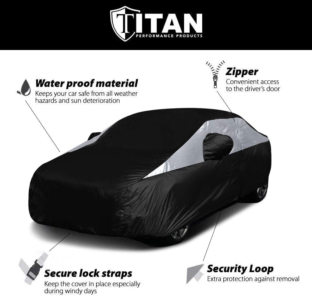 Jet Black Poly 210T Car Cover for Compact Sedans 176-185", Pack of 2 G25641