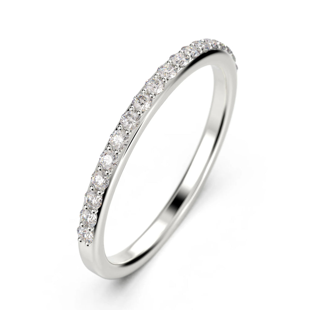 10k White Gold diamond moissanite wedding band K1435