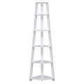 White 5 Tier Corner Bookcase N389
