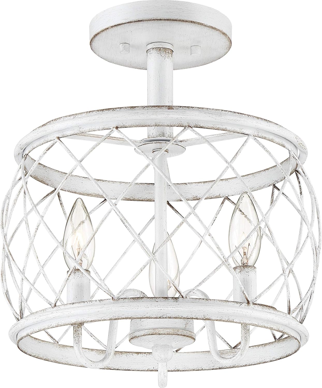 4-Light Semi-Flush Ceiling Lighting, Antique White Z719
