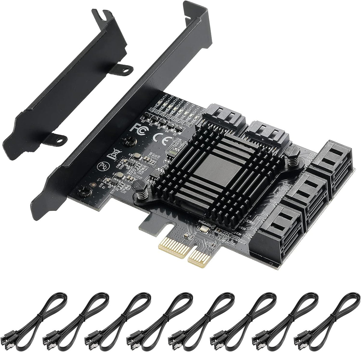 PCIE to SATA 3.0 6 Gbps Controller with 6 SATA Cables D97195